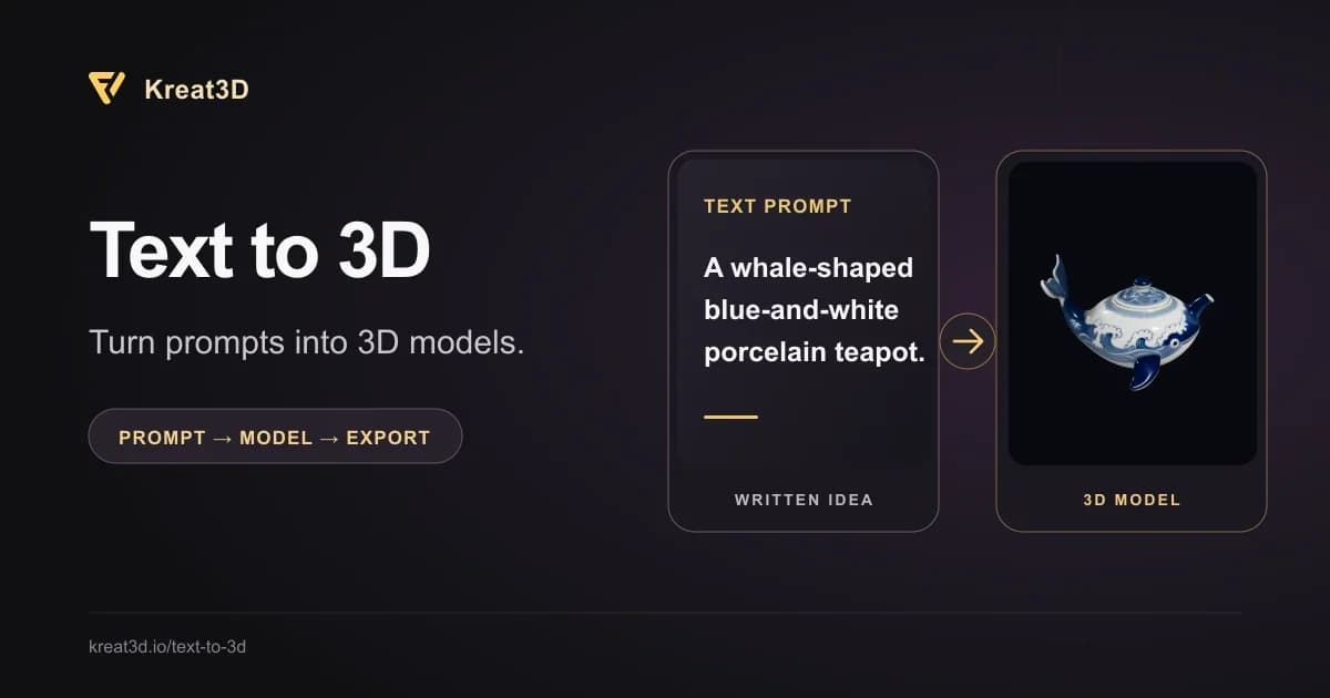 Kreat3D Text to 3D